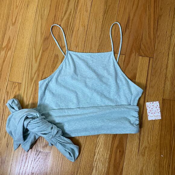Free People Beach Boho Mineral Bath Nikki Crop Side Tie Tank Top ONLY NWT Size L - Picture 6 of 11